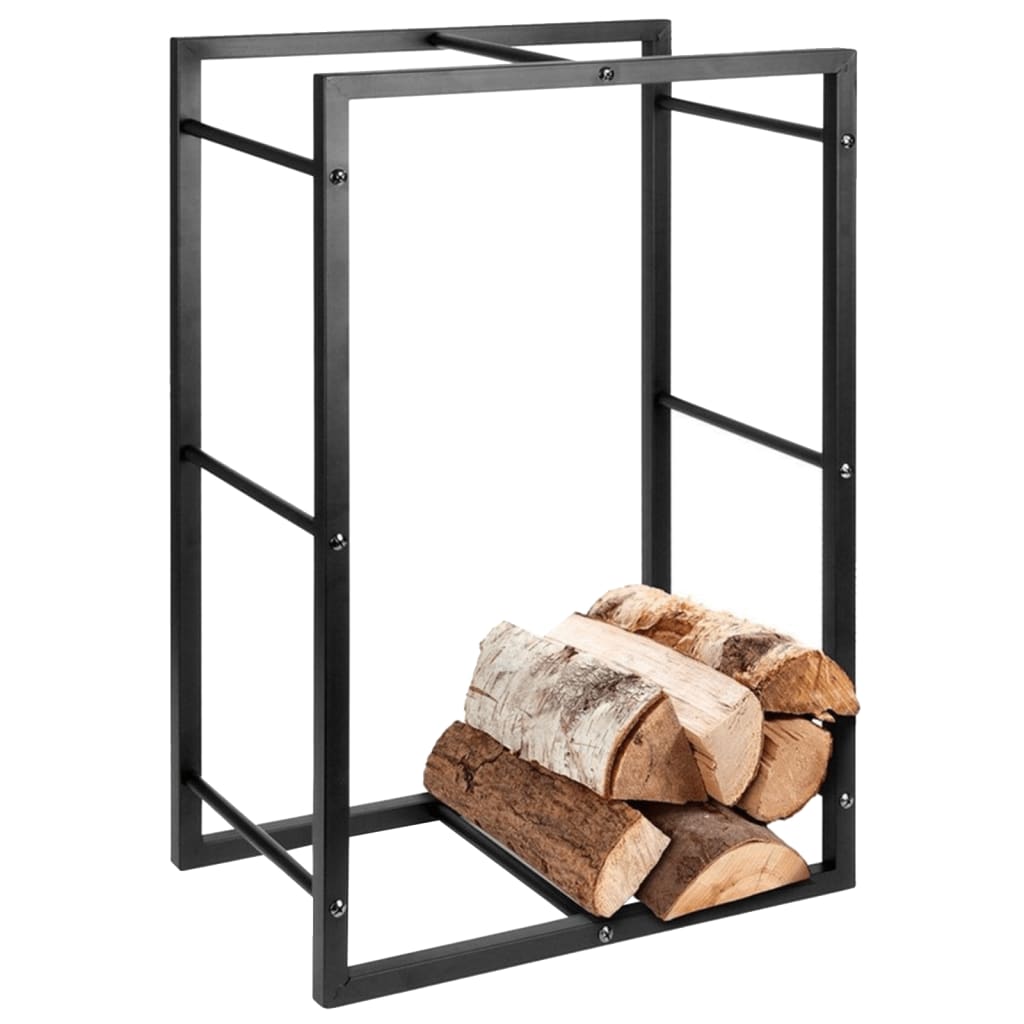 ProGarden Soporte para leña rectangular negro 45x28x70 cm