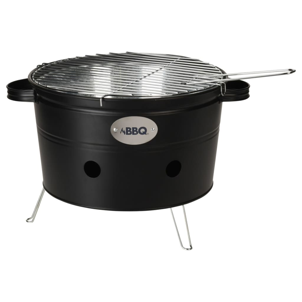 ProGarden Barbacoa de cubo con 2 asas negro mate 34,5 cm