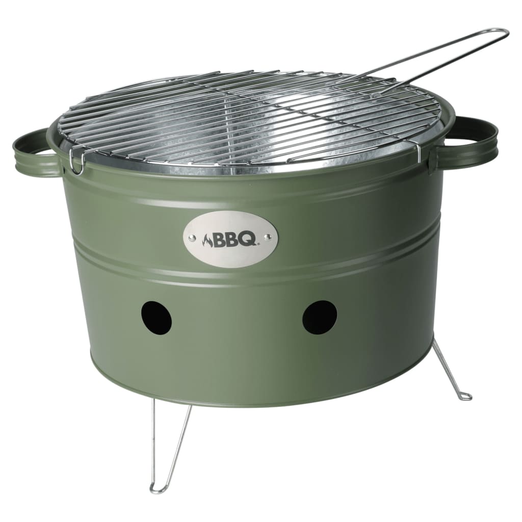 ProGarden Barbacoa de cubo con 2 asas verde oliva mate 34,5 cm