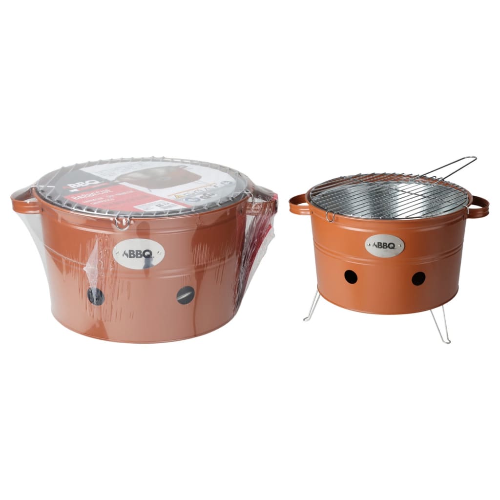 ProGarden Barbacoa de cubo con 2 asas naranja mate 34,5 cm