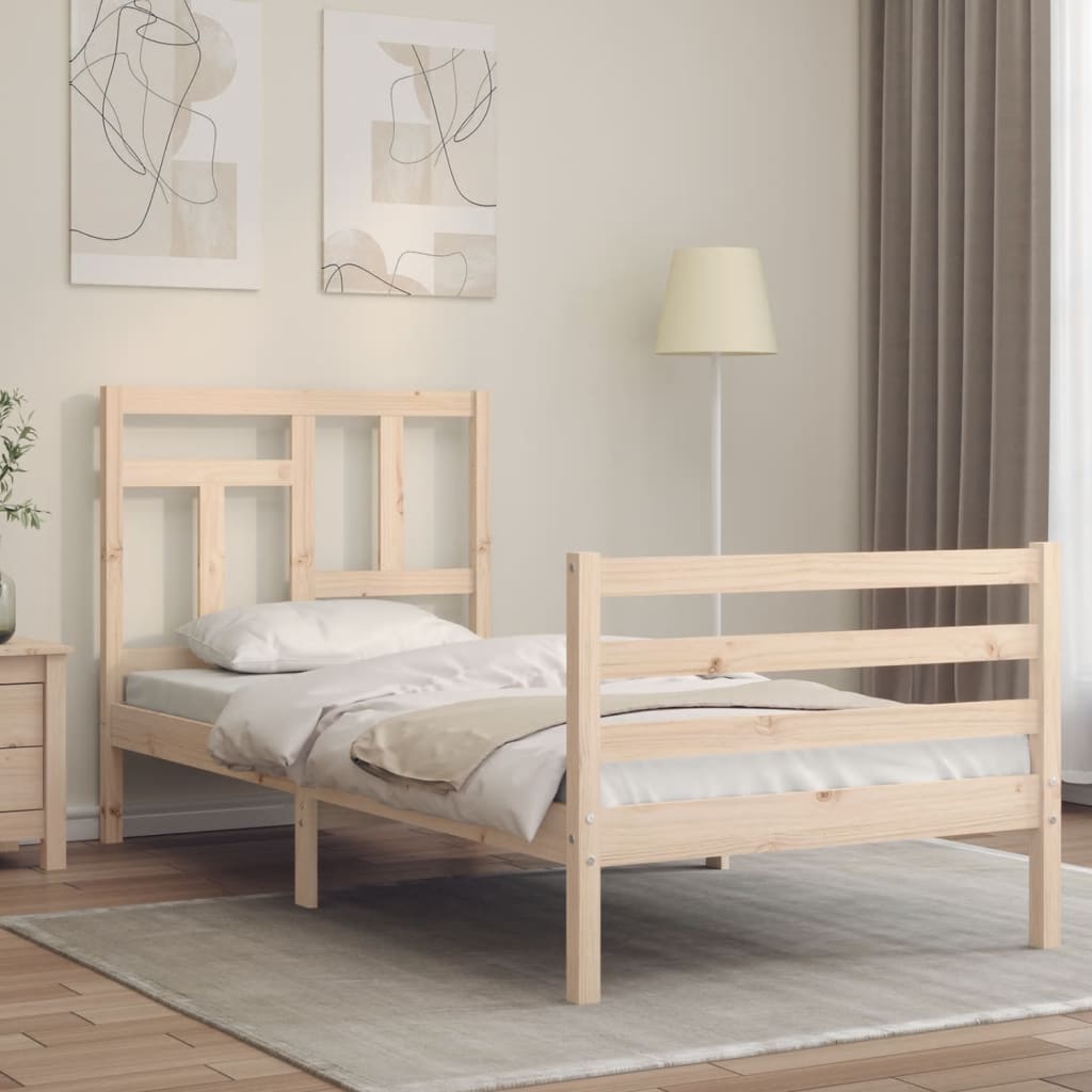 Vetonek Estructura de cama individual con cabecero madera maciza