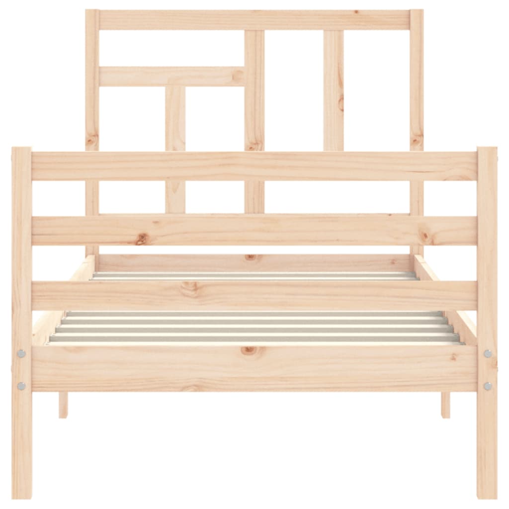 Estructura de cama individual con cabecero madera maciza vidaXL