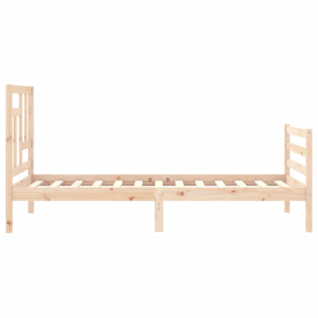 Estructura de cama individual con cabecero madera maciza vidaXL