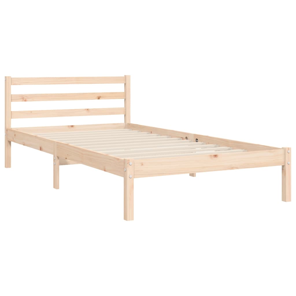 Estructura de cama individual con cabecero madera maciza vidaXL