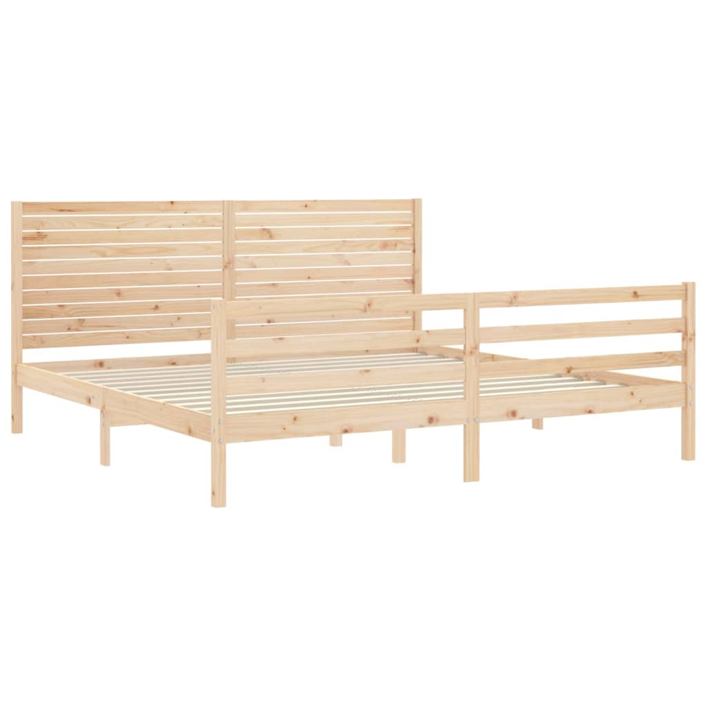 Estructura de cama de matrimonio con cabecero madera maciza vidaXL