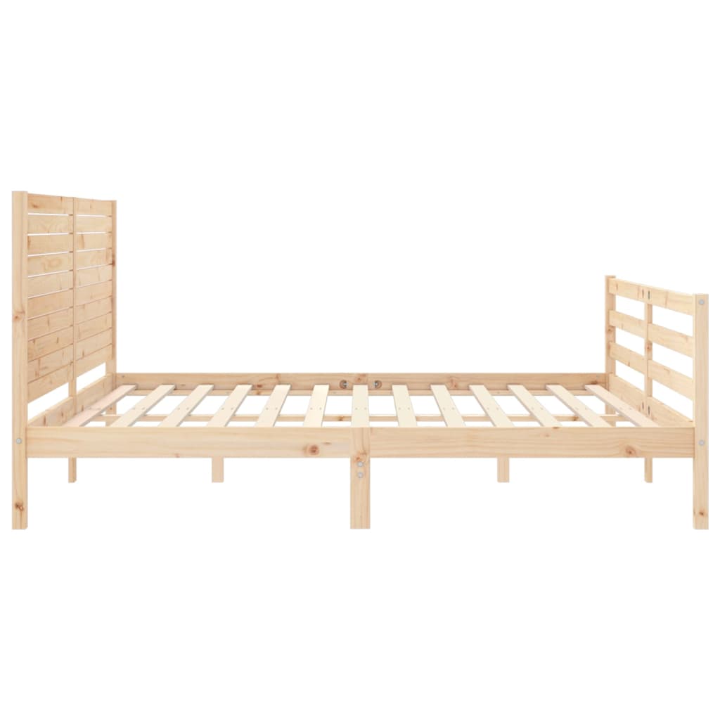 Estructura de cama de matrimonio con cabecero madera maciza vidaXL