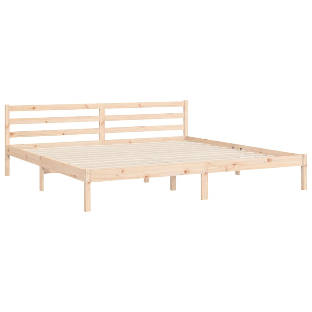 Estructura de cama de matrimonio con cabecero madera maciza vidaXL