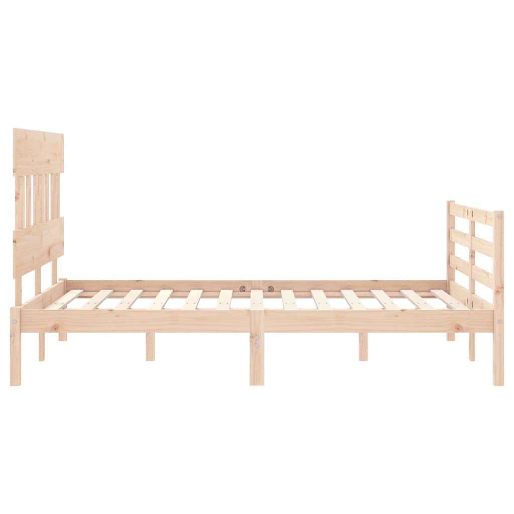 Estructura de cama de matrimonio con cabecero madera maciza vidaXL