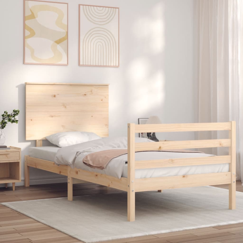 Vetonek Estructura de cama individual con cabecero madera maciza