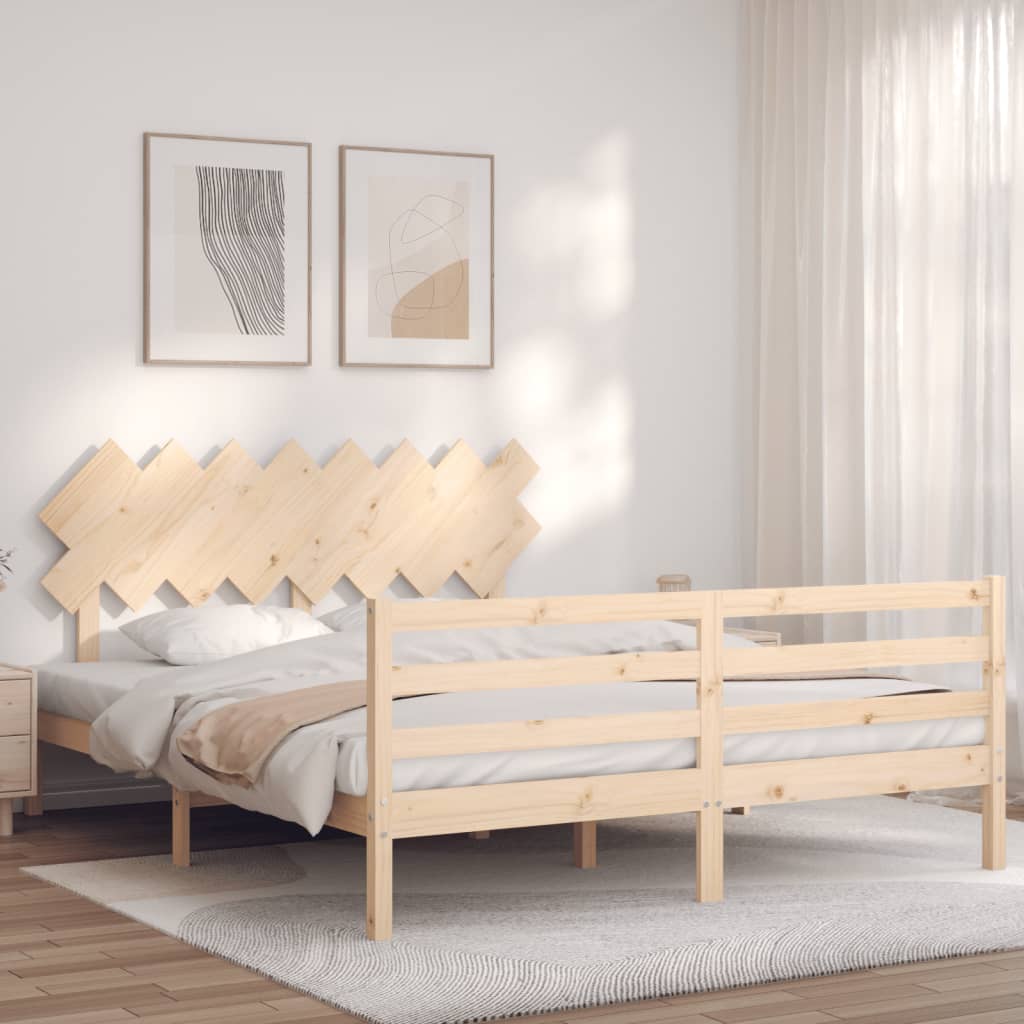 Vetonek Estructura de cama con cabecero madera maciza 160x200 cm