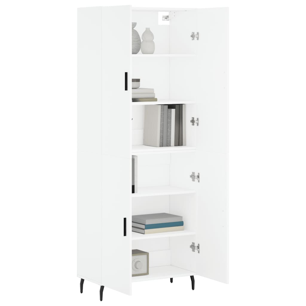 Aparador alto madera contrachapada blanco 69,5x34x180 cm V9401 Vetonek