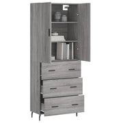 Aparador alto madera contrachapada gris sonoma 69,5x34x180 cm V1145 Vetonek