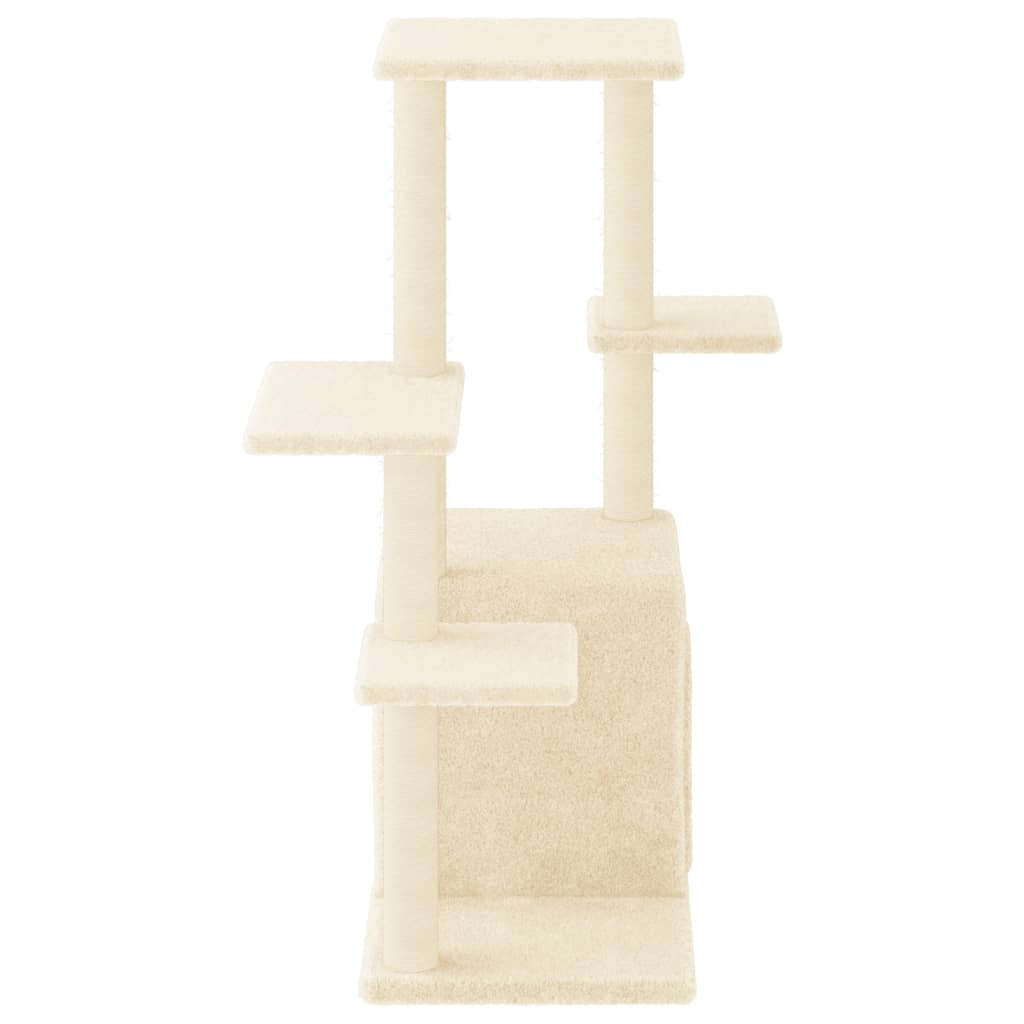 Rascador para gatos con postes de sisal color crema 97,5 cm vidaXL