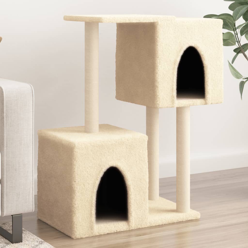 Vetonek Rascador para gatos con postes de sisal color crema 86 cm