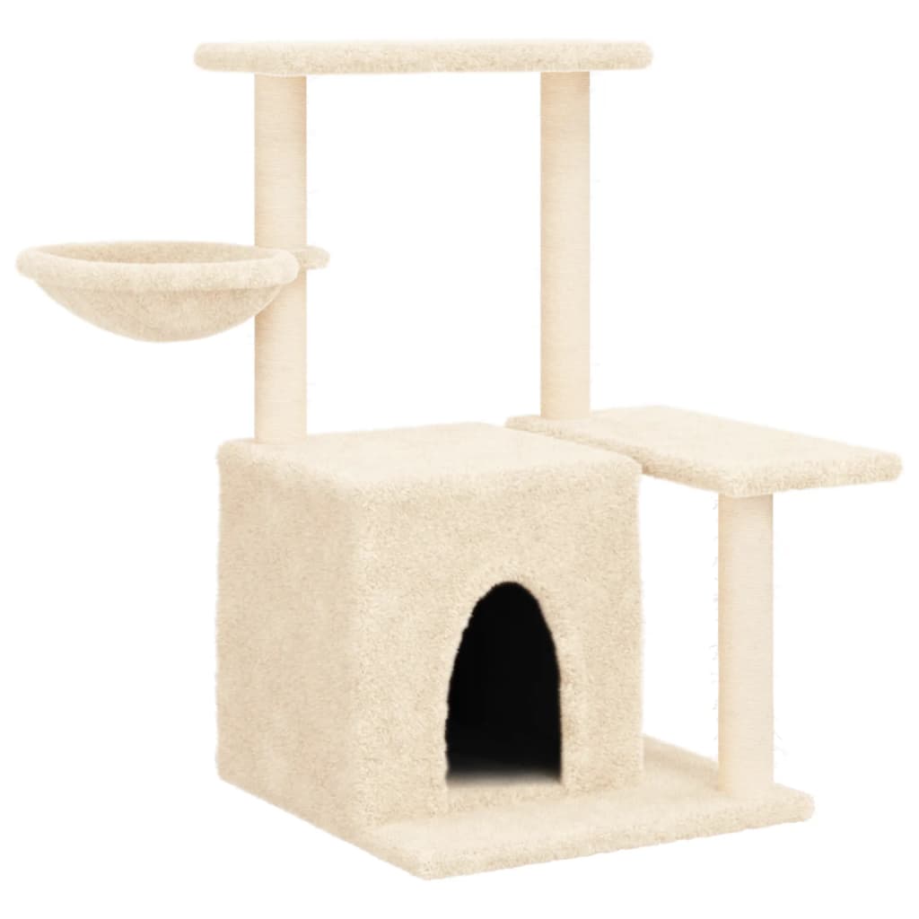 Gatos com sisal creme posta 83 cm