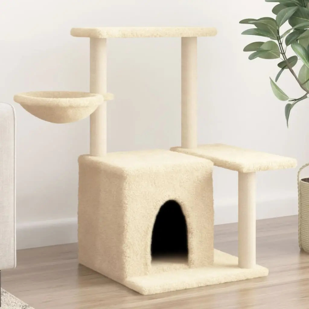 Vetonek Rascador para gatos con postes de sisal color crema 83 cm