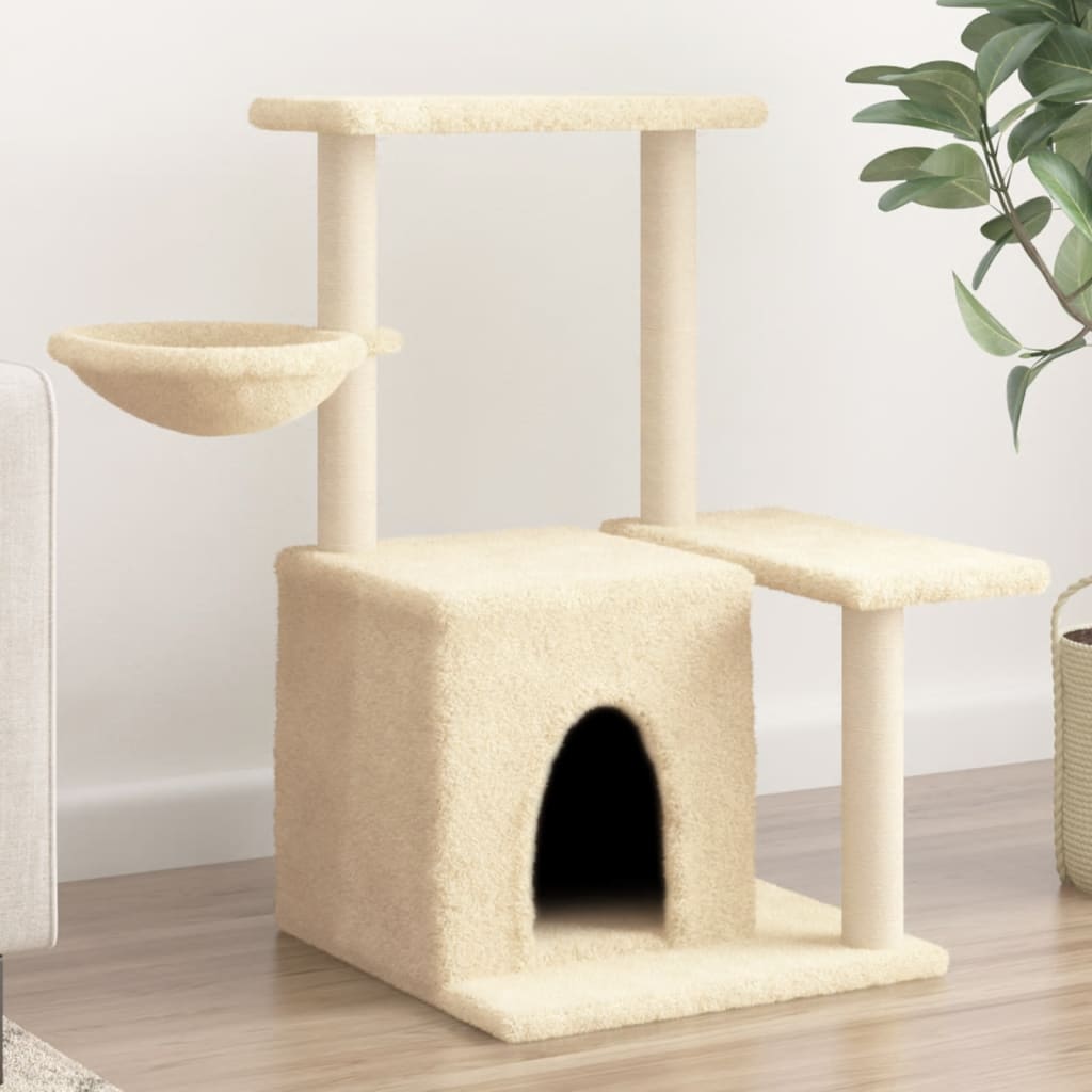 Gatos com sisal creme posta 83 cm