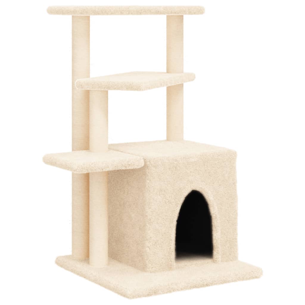 Gatos com sisal postes cor creme 83,5 cm