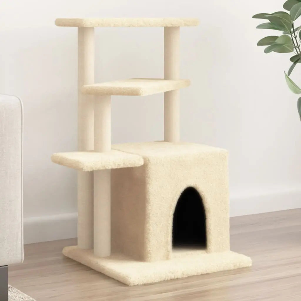 Vetonek Rascador para gatos con postes de sisal color crema 83,5 cm