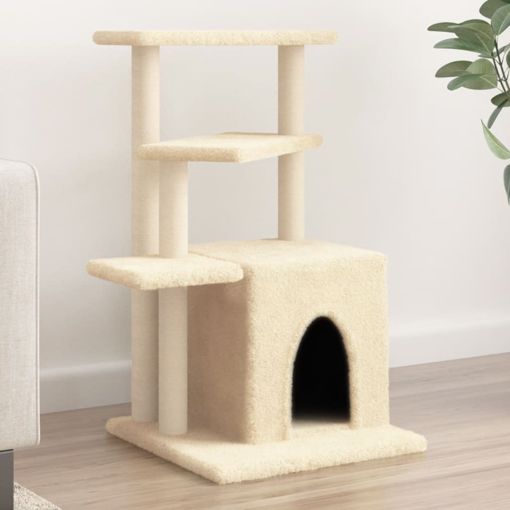 Gatos com sisal postes cor creme 83,5 cm