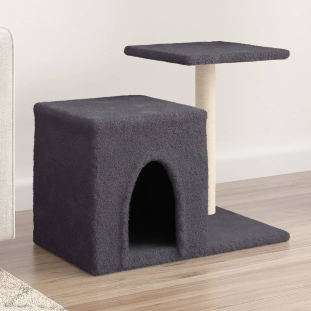 Vetonek Rascador para gatos con postes de sisal gris oscuro 50,5 cm