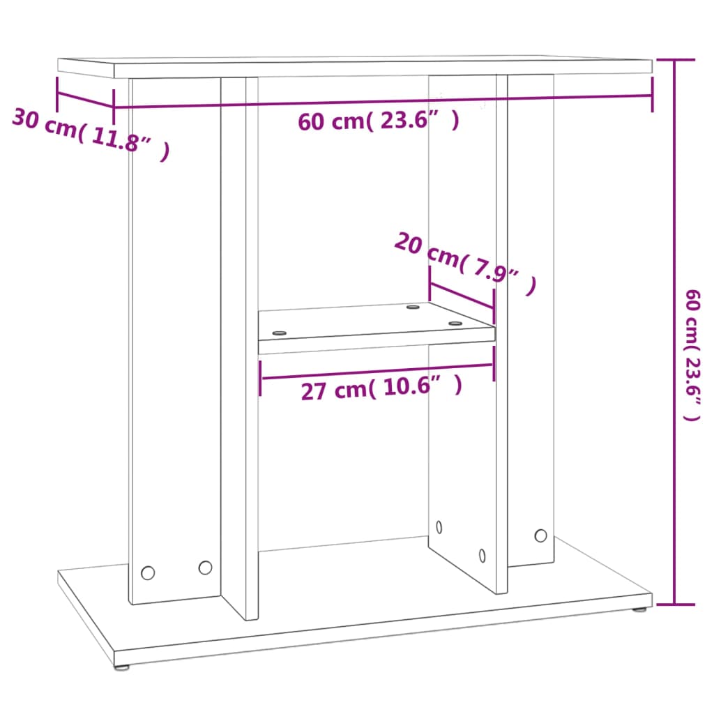 Soporte para acuario madera de ingeniería blanco 60x30x60 cm vidaXL