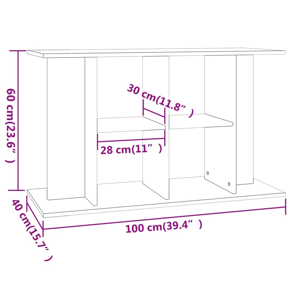 Soporte para acuario madera de ingeniería blanco 100x40x60 cm vidaXL