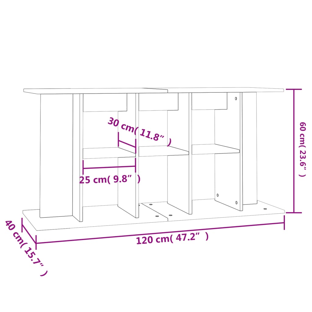 Soporte para acuario madera sintetizada Nexus gris Vica Home120x40x60 cm vidaXL