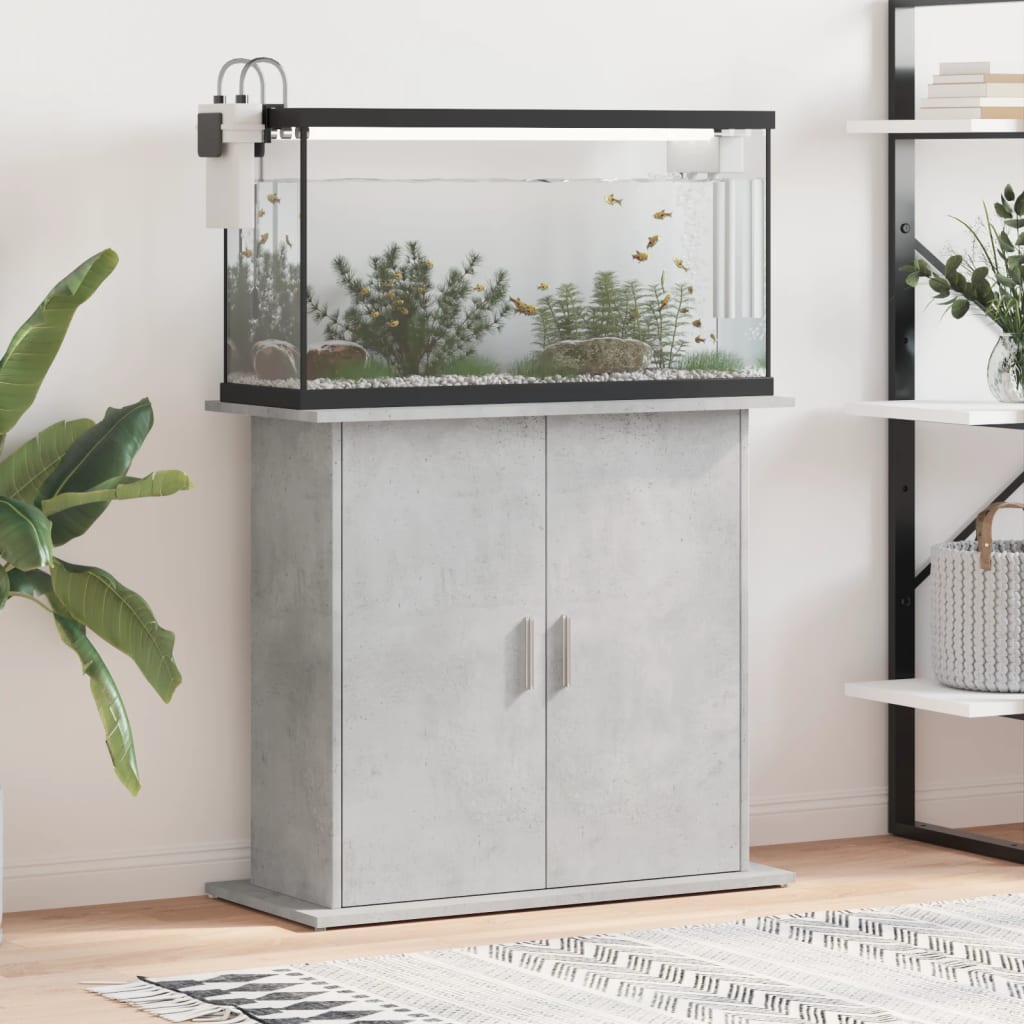 Vetonek Soporte de acuario madera ingeniería gris hormigón 81x36x73 cm