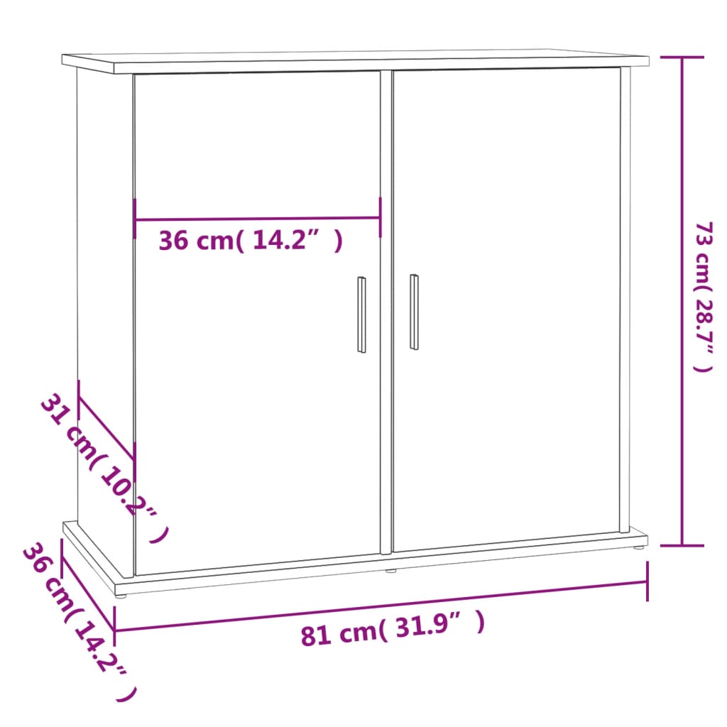 Soporte para acuario madera sintetizada Nexus roble Vica Home81x36x73 cm vidaXL