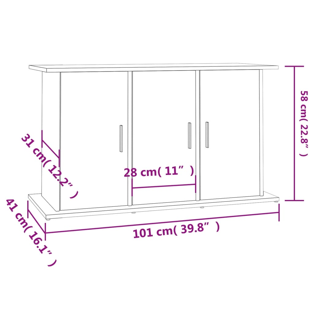 Soporte para acuario madera de ingeniería negro 101x41x58 cm vidaXL