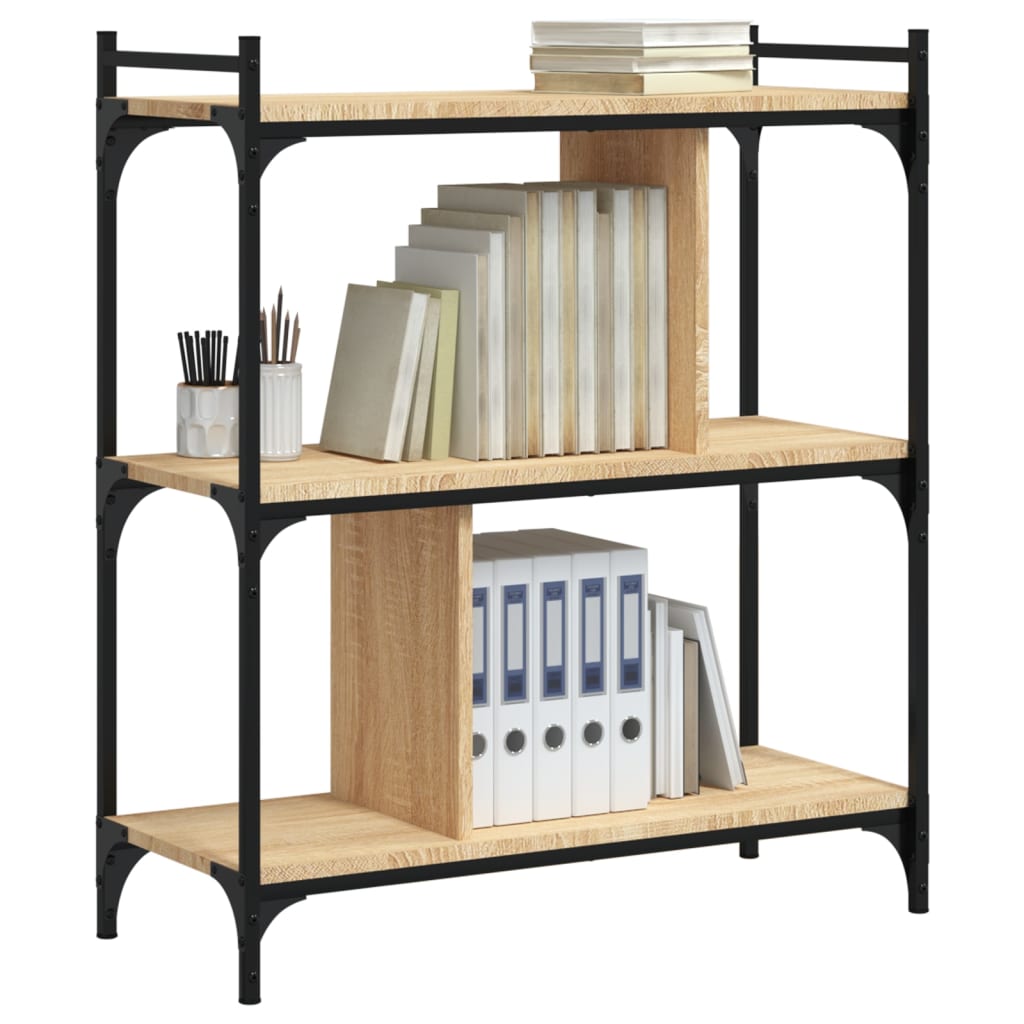 Librería 3 estantes madera sintetizada Nexus roble Sonoma 76x32x88 cm