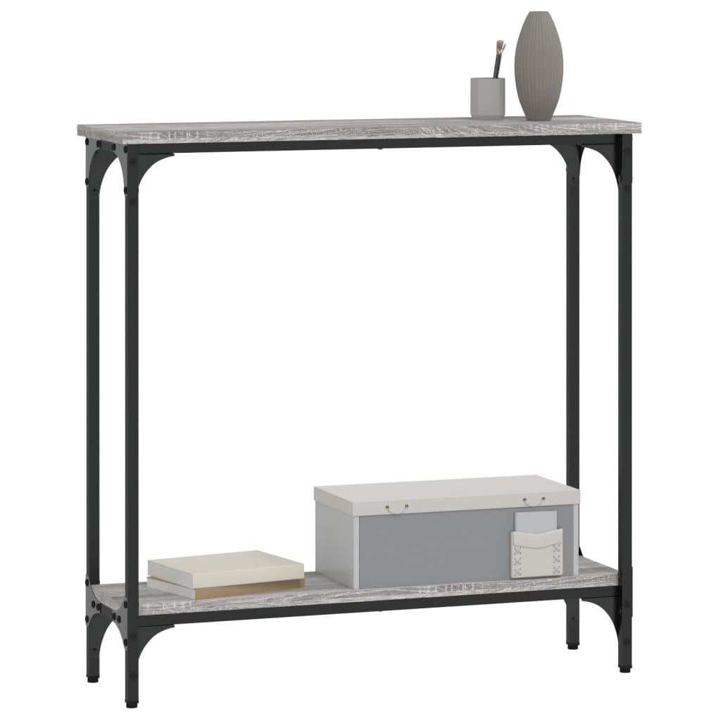 Mesa consola madera de ingeniería gris Sonoma 75x22,5x75 cm - Vetonek