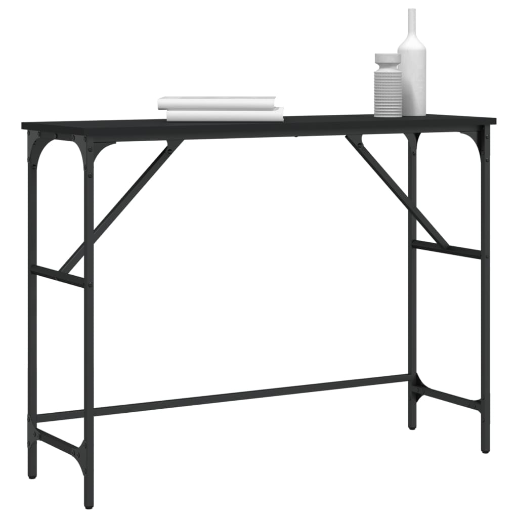 Mesa consola madera de ingeniería negro 100x32x75 cm - Vetonek