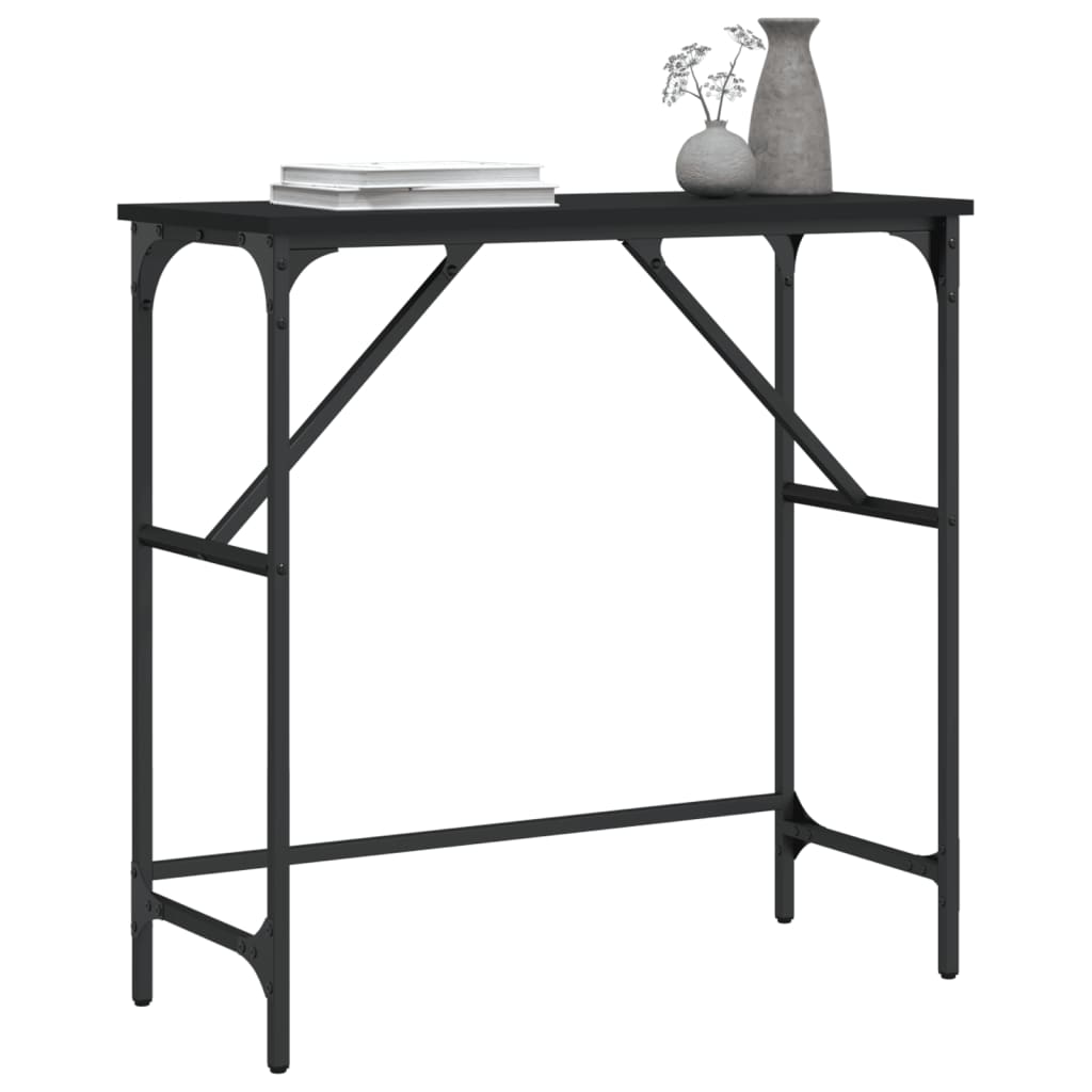 Black Engineering Wood Console Table 75x32x75 cm