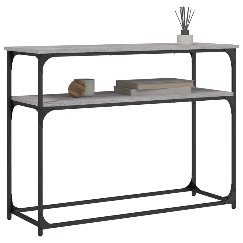 Mesa consola madera de ingeniería gris Sonoma 100x35,5x75 cm vidaXL