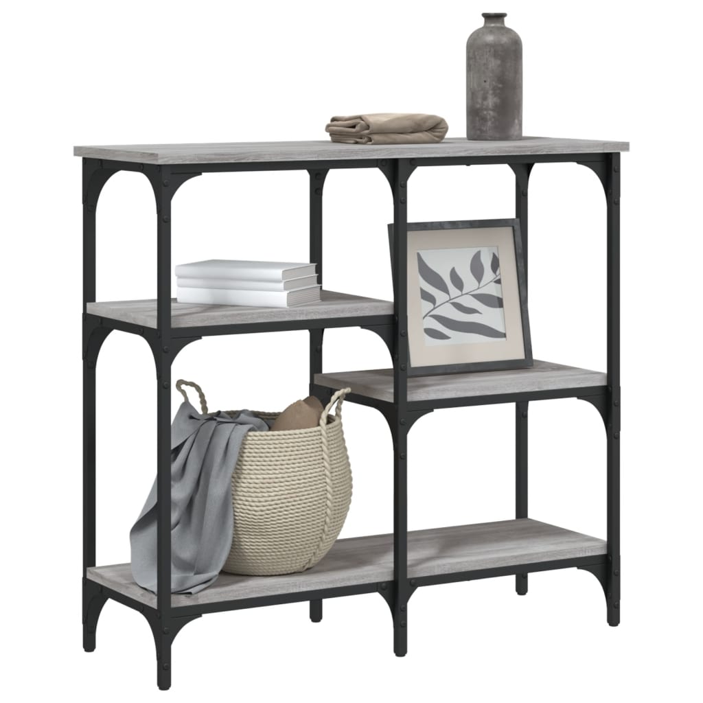 Mesa consola madera de ingeniería gris Sonoma 80x29x75 cm