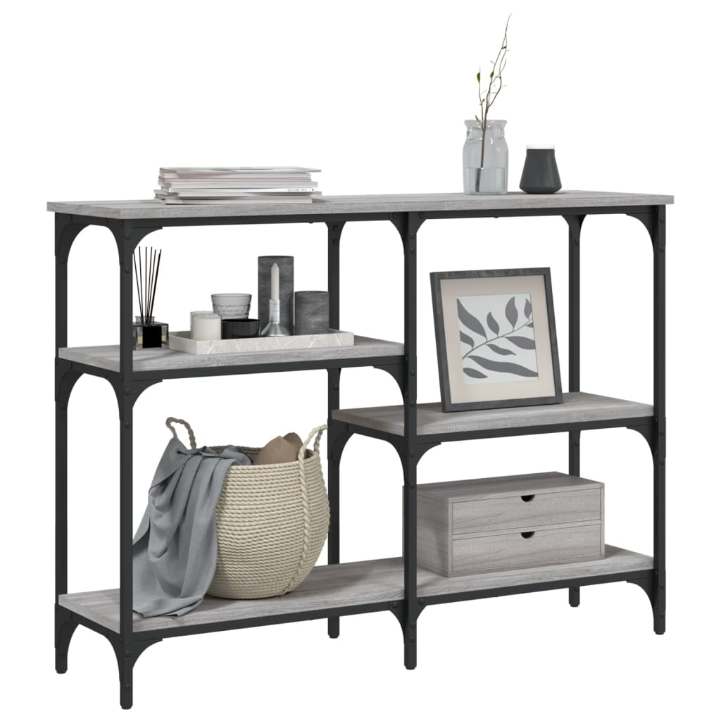 Mesa consola madera de ingeniería gris Sonoma 102x29x75 cm - Vetonek