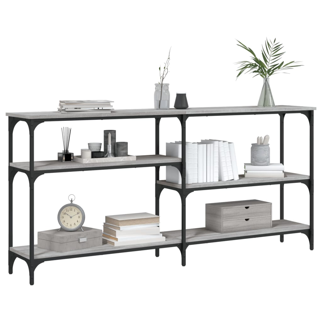 Sonoma Grey Engineering Wood Console 160x29x75 cm