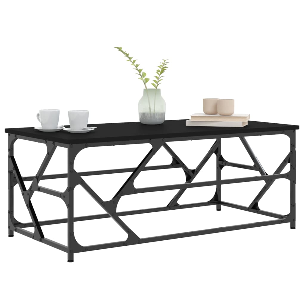 Mesa de centro de madera negro 100x50x40 cm