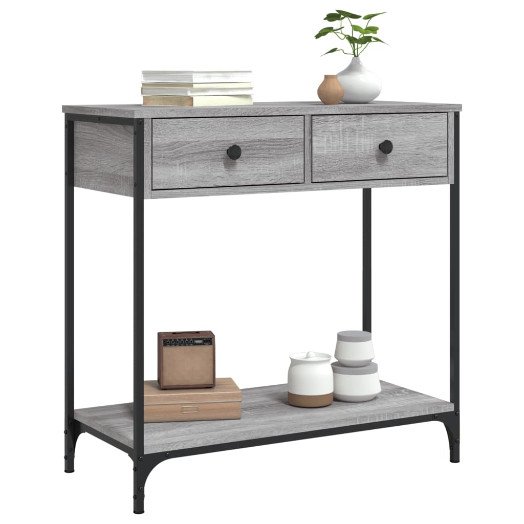 Mesa consola madera de ingeniería gris Sonoma 75x34,5x75 cm