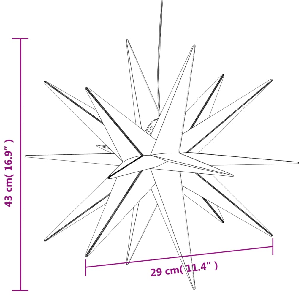 Weihnachtslampe mit weißer FaltlED 43 cm