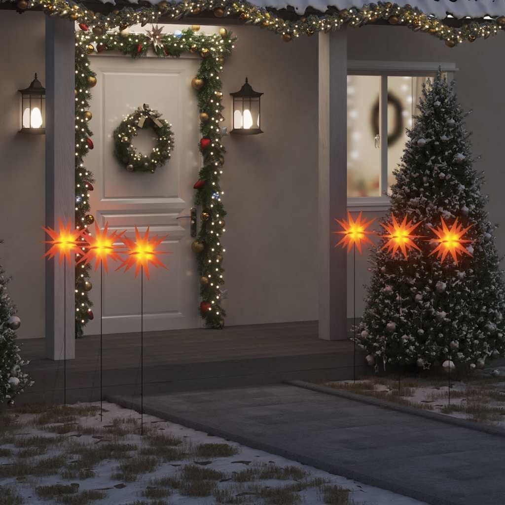 Vetonek Lámparas de Navidad LED plegables 3 unidades rojo 35 cm