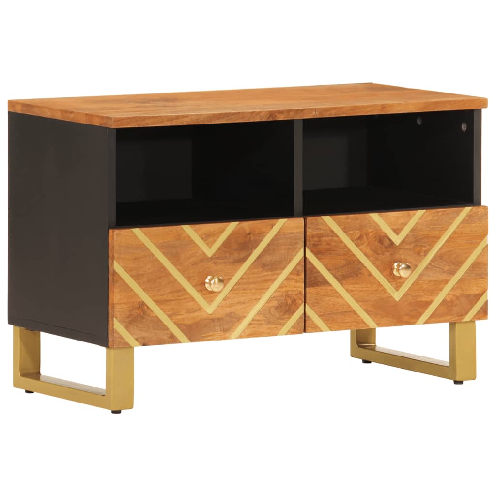 Mueble de TV madera de mango marrón negro 70x33,5x46 cm vidaXL