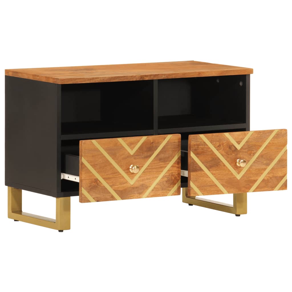 Mueble de TV madera de mango marrón negro 70x33,5x46 cm vidaXL