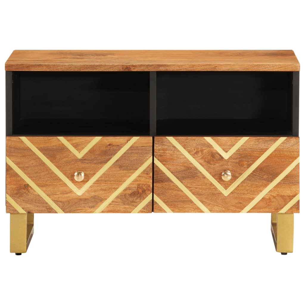 Mueble de TV madera de mango marrón negro 70x33,5x46 cm vidaXL