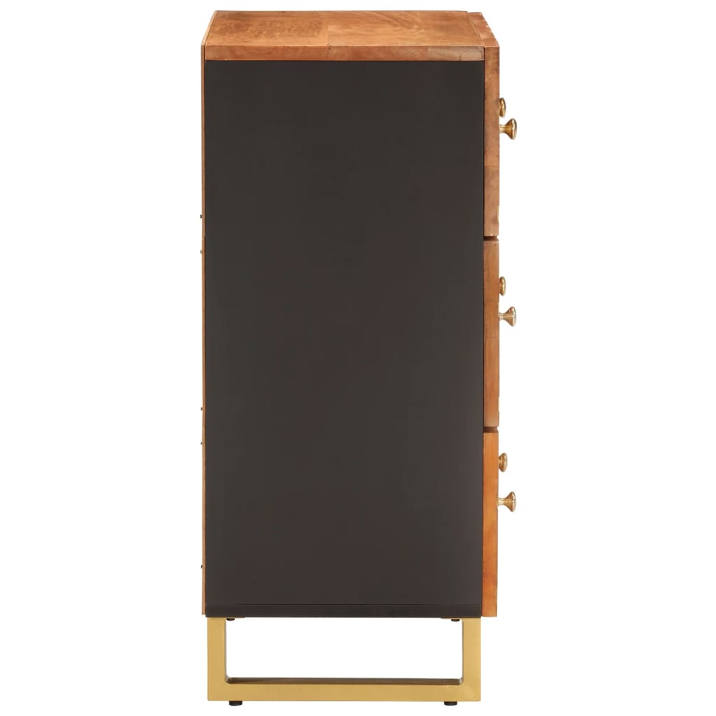 Mueble auxiliar madera maciza mango marrón/negro 60x33,5x75 cm vidaXL