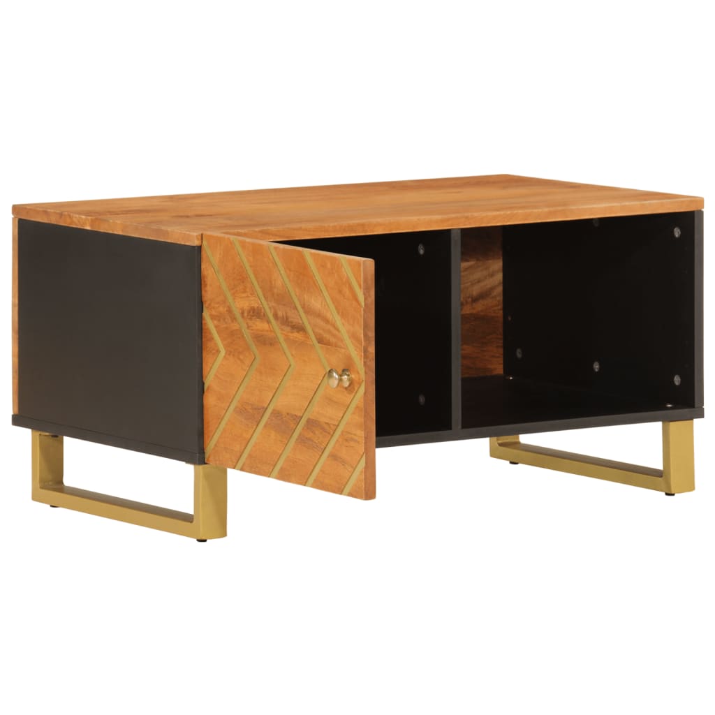 Brown Black Mango Wood Center Table 80x50x40 cm