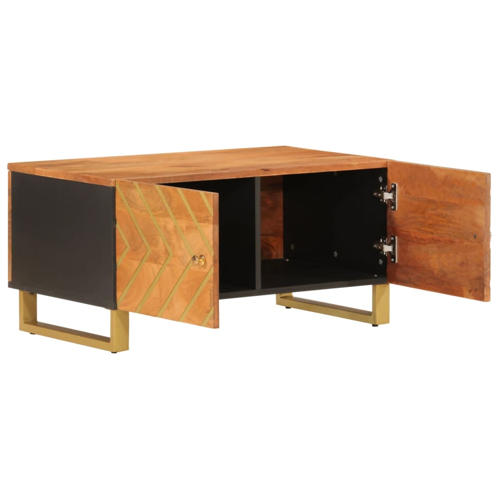 Brown Black Mango Wood Center Table 80x50x40 cm