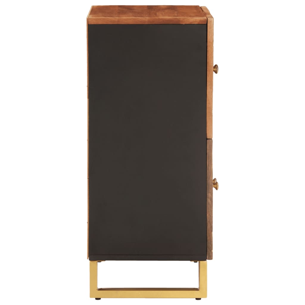 Mueble auxiliar madera maciza mango marrón/negro 60x33,5x75 cm vidaXL